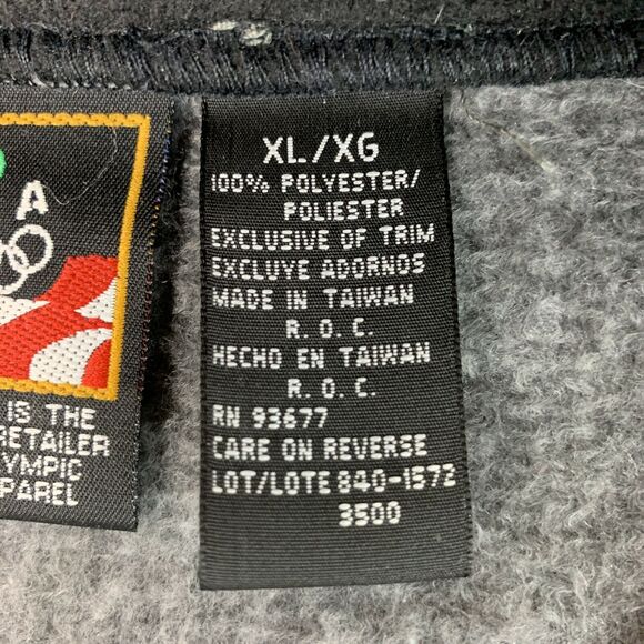 Mens USA Olympics JCPenney Fleece Jacket Size XL Mens Gray 1/2 Zip Pockets - Picture 9 of 11